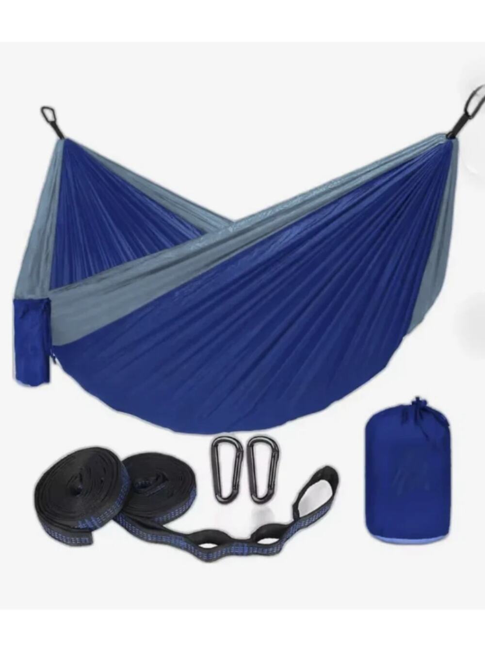 New Double Camping Hammock Portable Parachute Nylon Double Hanging Blue Gray